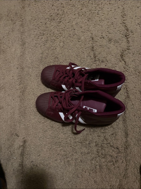 adidas Other - adidas Burgundy Sneakers with White Stripes
